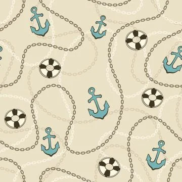 Marine vector pattern Stock Illustration
