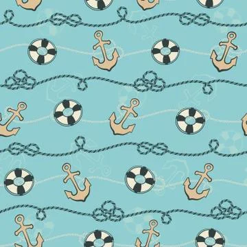 Marine vector pattern Stock Illustration