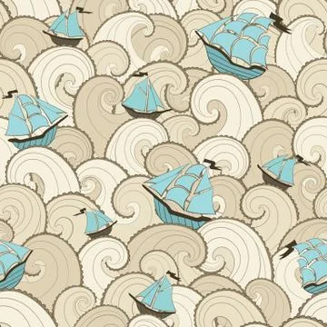 Marine vector pattern Stock Illustration