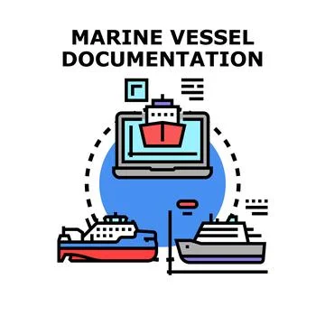 Marine vessel documentation process and digital registration Stock Illustration