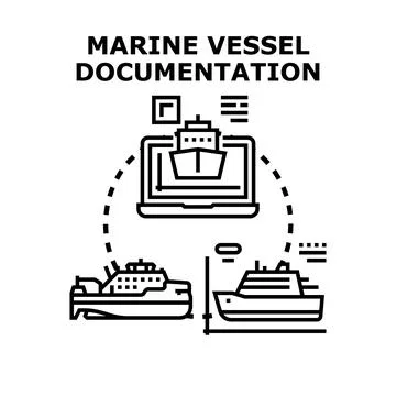 Marine vessel documentation process and digital registration Stock Illustration