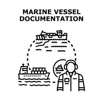 Marine vessel documentation process managing global shipping イラスト素材