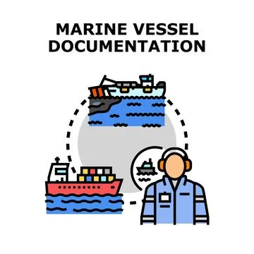 Marine vessel documentation process managing global shipping イラスト素材