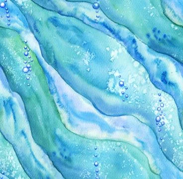 Marine watercolor seamless pattern Stock-Illustration