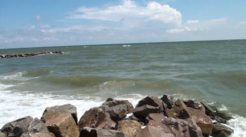 Marine waves hurrying ashore Stock Footage 36176014