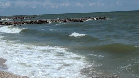 Marine waves hurrying ashore Stock Footage 36176018