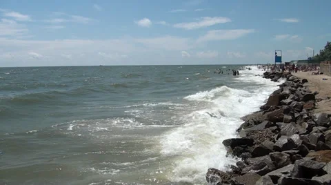 Marine waves hurrying ashore Stock Footage 36176028