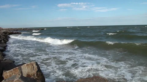 Marine waves hurrying ashore Stock Footage 36176029