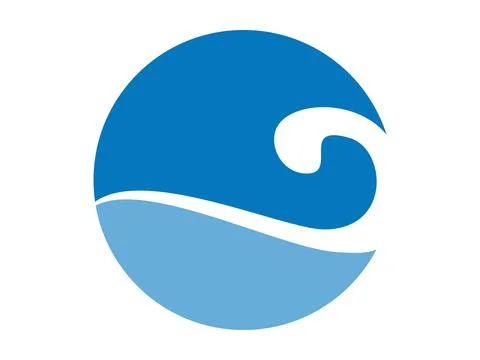 Marine Waves Icon Clean Modern Graphic Stock Illustration