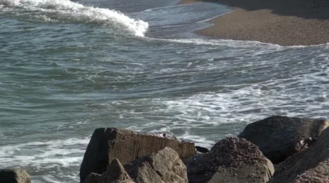 Marine waves wash sand Stock Footage 36675713