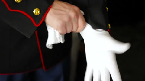 Marine White Gloves Stock Footage 57398565