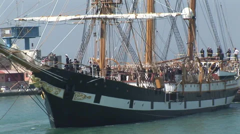 Mariners training on a sailing vessel Stock Footage 22561550
