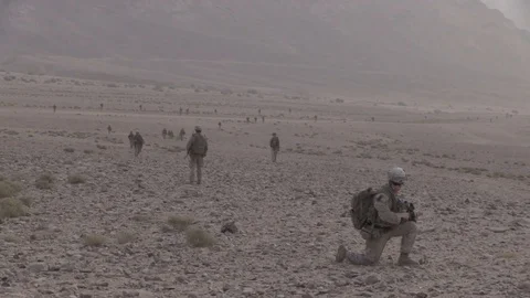 Marines conduct a long range raid during Mission Rehearsal Exercise - 2015 Stock Footage 94381751