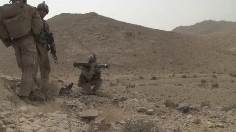 Marines conduct a long range raid during Mission Rehearsal Exercise - 2015 Stock Footage 94381788