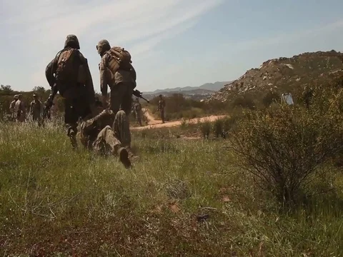 Marines conducting basic infantry skills training aboard Camp Pendleton - 2013 스톡 동영상 103310221