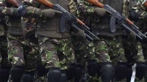 Marines with Rifles Stock Footage 46117387