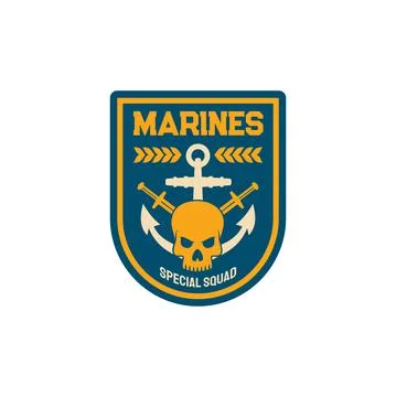 Marines special squad with naval anchor and swords Stock Illustration