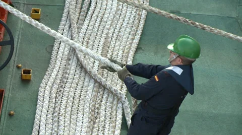 Marines tying ropes Stock Footage 36439003