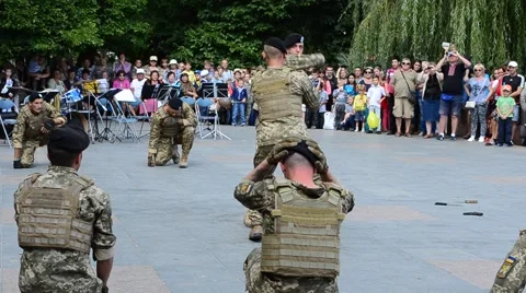 Marines of Ukraine, neutralization of the enemy. Stock Footage
