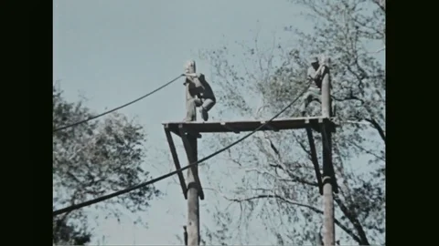 Marines undergo tougher confidence physical course - 1960 Vídeos de archivo 102851902