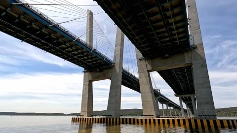 Mario Cuomo Bridge Timelapse - Sailing Under Towards NYC Stock Footage 219161736