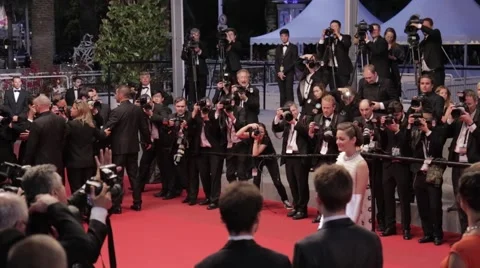 Marion Cotillard on the red carpet in Cannes Stock Footage 56901867
