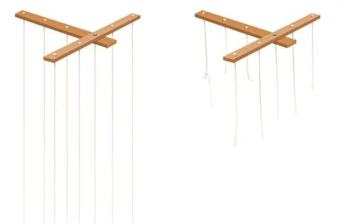 Marionette Broken Strings Torn Cords Freedom Stock Illustration