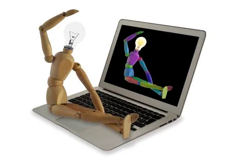 The marionette on the computer Foto stock