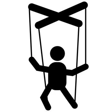 Marionette puppet icon on white background. Marionette doll sign. Stock Illustration