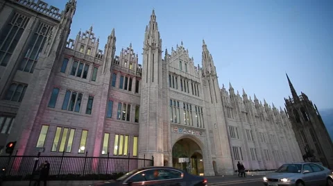 Marischal College view in the evening Stock Footage 55215134