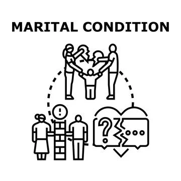 Marital condition and relationship challenges concept Stock Illustration