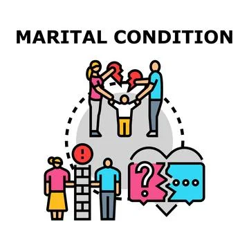 Marital condition and relationship challenges concept Stock Illustration