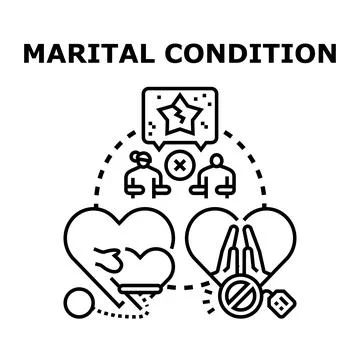 Marital condition concept exploring marriage and relationship problems Stock Illustration