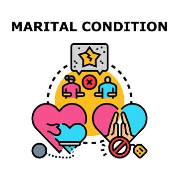 Marital condition concept exploring marriage and relationship problems Stock Illustration