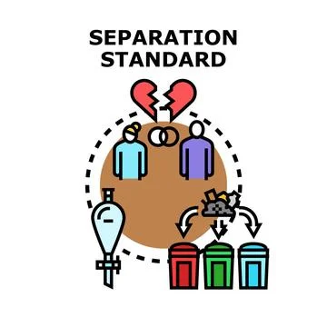 Marital separation and waste sorting standard concept Stock Illustration