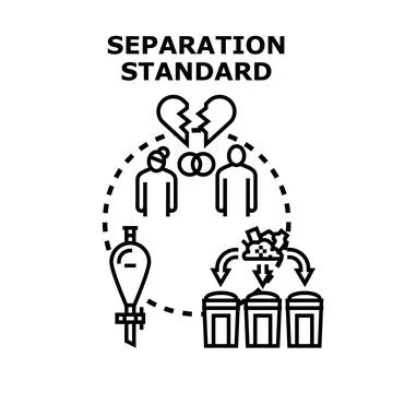Marital separation and waste sorting standard concept Stock Illustration