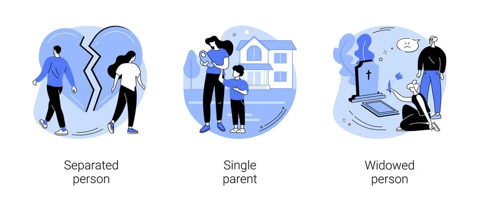 Marital status abstract concept vector illustrations. Stock Illustration