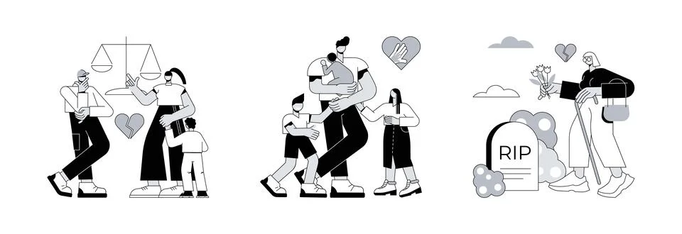 Marital status abstract concept vector illustrations. Stock Illustration