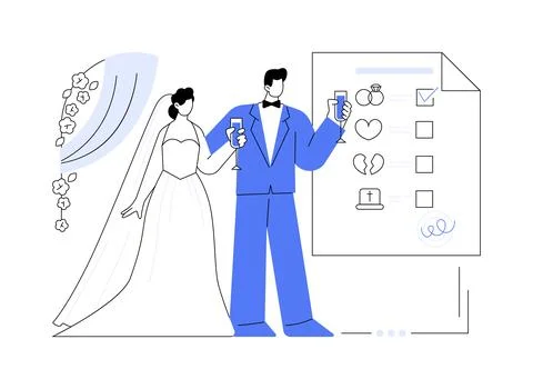 Marital status abstract concept vector illustration. Stock Illustration