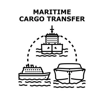 Maritime cargo transfer concept vector illustration Stock Illustration
