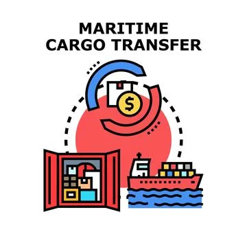 Maritime cargo transfer logistics and shipment service Stock Illustration