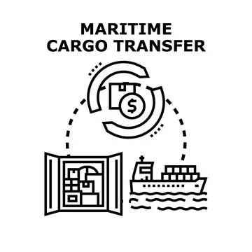 Maritime cargo transfer logistics and shipment service Stock Illustration