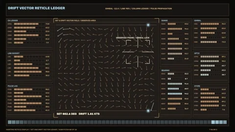 Maritime Drift Vector HUD Seamless Loop Stock Footage 342586585