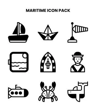 Maritime DuoTone Graphics Icons Pack Stock-Illustration