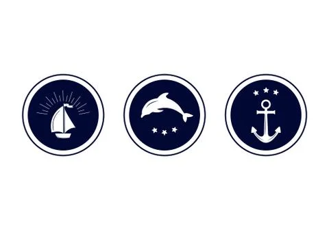 Maritime emblem icon. Vector. Stock Illustration