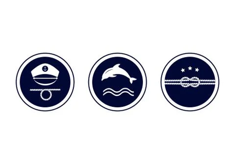 Maritime emblem icon. Vector. Stock Illustration