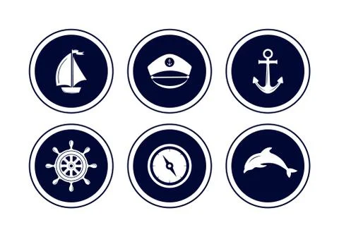 Maritime emblem icon. Vector. Stock Illustration