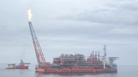 Maritime engineering structure floating offshore Stock Footage 336675516