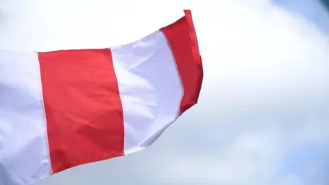 Maritime flags flutter in the wind against a blue sky. Stock Footage 304928014