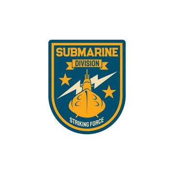 Maritime forces patch on uniform submarine squad Ilustración de archivo